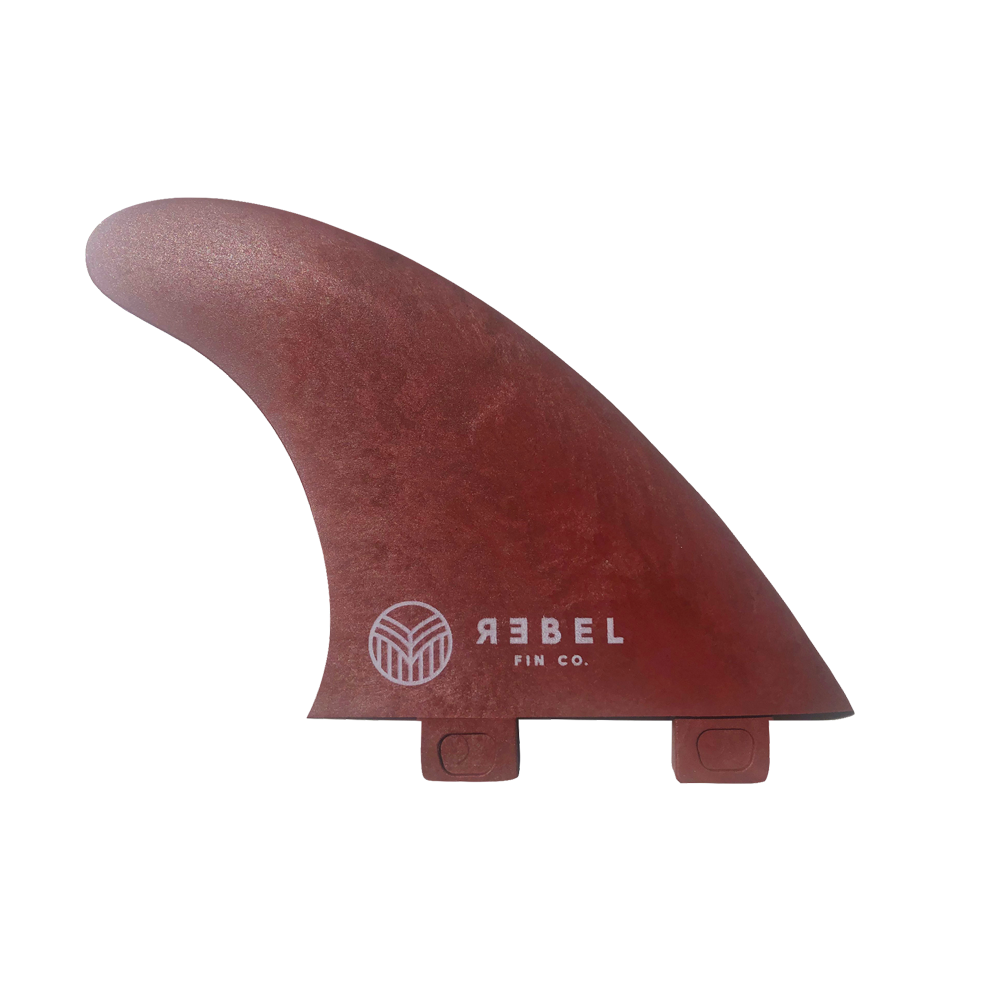 Rebel Fin Co. - Thruster Set, FCS 1, Recycled Fishing Nets, Red