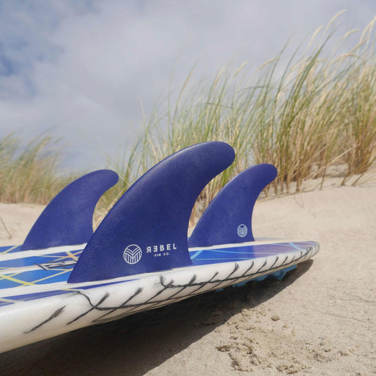 Rebel Fin Co. - Thruster Set, FCS 1, Recycled Fishing Nets, Blue