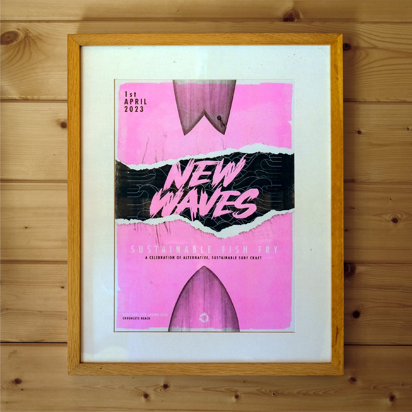 "New Waves Fish Fry" Riso Art Print (Pink)