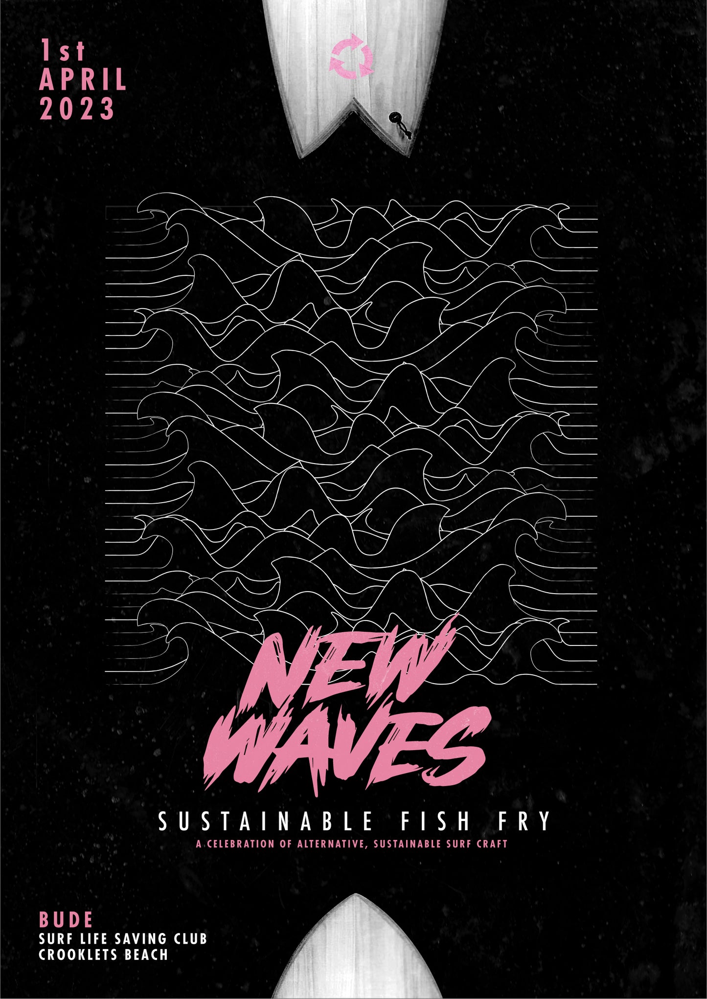 "New Waves Fish Fry" Riso Art Print (Black)