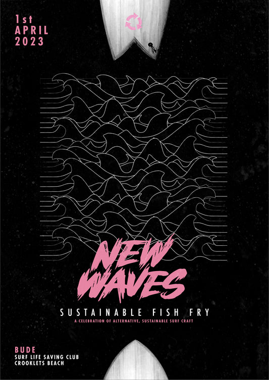 "New Waves Fish Fry" Riso Art Print (Black)