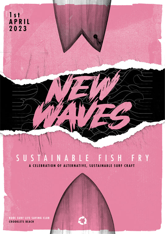 "New Waves Fish Fry" Riso Art Print (Pink)