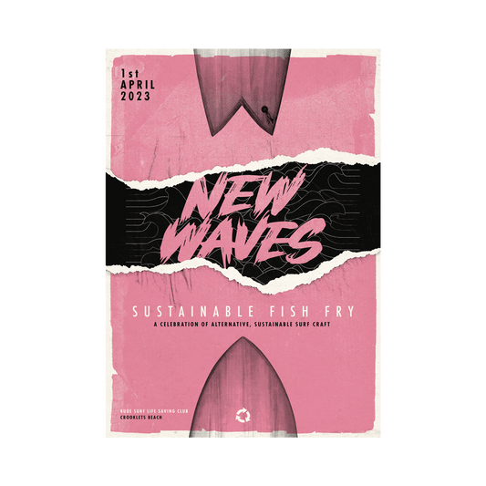 "New Waves Fish Fry" Riso Art Print (Pink)