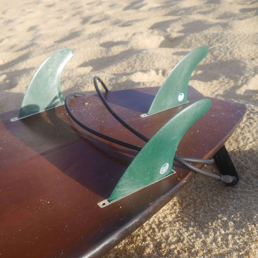 Rebel Fin Co. - Thruster Set, Futures, Recycled Fishing Nets, Green