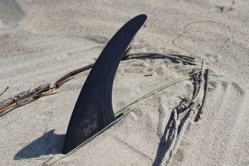 Sieve Fins - 8" Single Fin, Carbon, Deep Sea Black